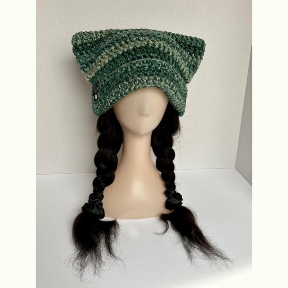 Multi Green Cat Beanie - Picture 2 of 6